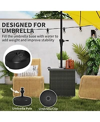 Outsunny Wicker Side Table, Square Pe Rat Outdoor End Table