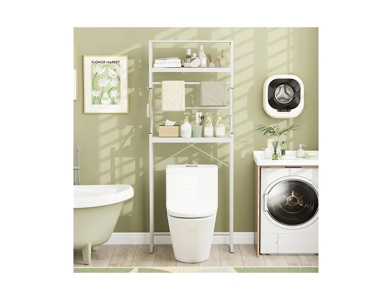 Slickblue 3-Tier Over the Toilet Storage Rack with Towel Holder