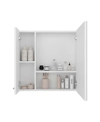 Fm Furniture Kenya Medicine Cabinet, Mirror, Double Door, Four Interior Shelves