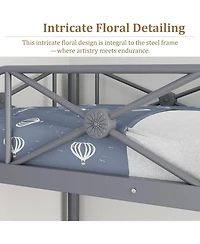 gaomon Metal Loft Bed Twin Size, Industrial Loftbeds Heavy Duty with Safety Guard Rails and Space-Saving Design, Steel for School