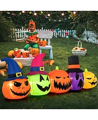 9 Ft Inflatable Pumpkin Patch Family Blow up Yard Halloween