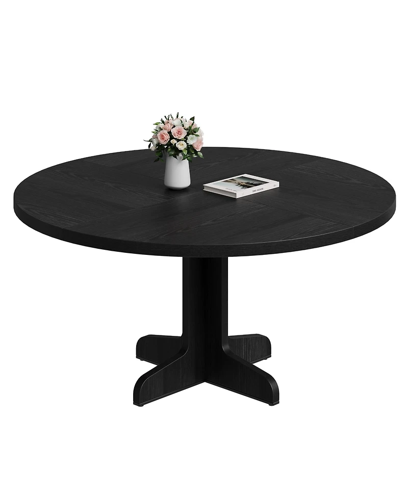 gaomon 47 Inch Round Dining Table for 4-6 People,with Wooden Tabletop and Legs(Only Table