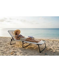 gaomon Tanning Chair with Face Hole Folding Beach Lounge Chair,5-Position Adjustable Backrest