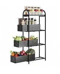 Yigii Slim Storage Cart with Pull-Out Baskets for Narrow Spaces - Kitchen, Bathroom, Laundry