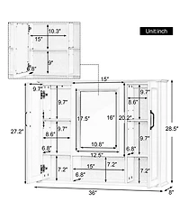 Sillysis 36" Bathroom Vanity with Sink & Mirror Cabinet, Freestanding Storage with Soft-Close Drawers for Modern Bathroom