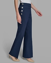 Karl Lagerfeld Paris Petite Mid-Rise Sailor Pants