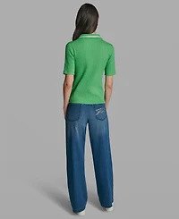 Karl Lagerfeld Paris Petite Collared Polo T-Shirt