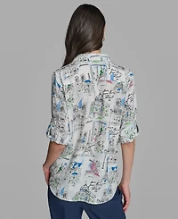 Karl Lagerfeld Paris Petite Long-Sleeve Shirt