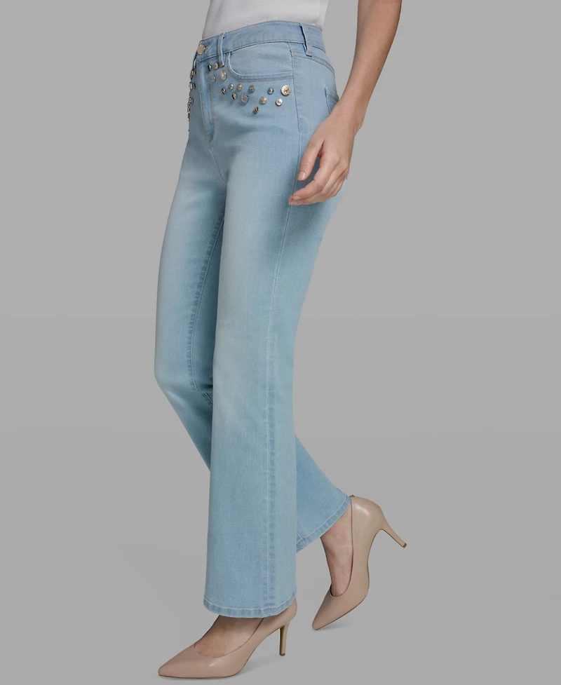Karl Lagerfeld Paris Petite Mid-Rise Jeans