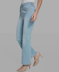 Karl Lagerfeld Paris Petite Mid-Rise Jeans