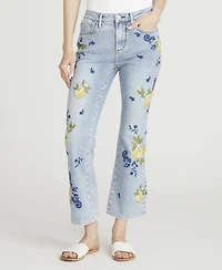 Driftwood Women's Mid-Rise Embroidered Jeans