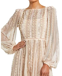 Mac Duggal Women's Embellished Long Sleeve A-Line Evening Gown