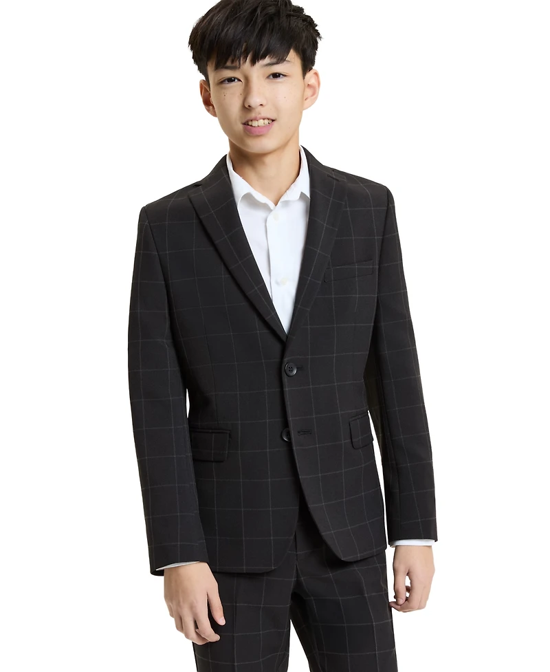Kenneth Cole Boys' 8-20 Window Black Suit