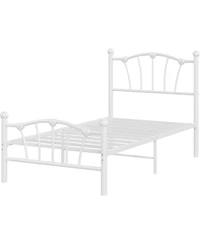 gaomon Bed Frame for Kids, Twin Xl Size Bed with Headboard and Footboard, Heart Shaped Platform Bed Frames, Heavy Metal Slat Support, Noiseless
