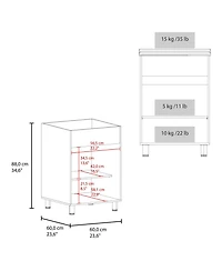 Fm Furniture Demolotion Utility Sink Cabinet with Dual Compartments and Storage, Modern Design