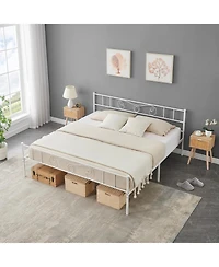 gaomon Bed Frames Headboard Footboard Metal Bed Frame Under Bed Storage No Box Spring Steel Slats Support.