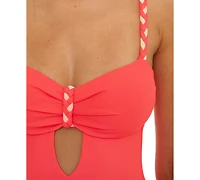 Becca Women's Bandeau Neck Braided One-Piece Swimsuit