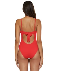 Becca Women's V-Neck One-Piece Swimsuit