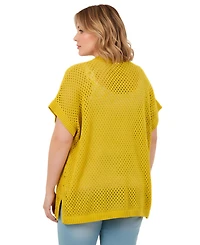 Avenue Women's Short Sleeve Button Front Cardigan