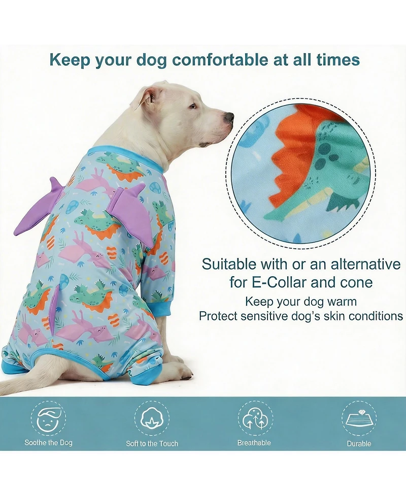 Aronkl Cotton Polyester Calming Dog Onesie for All Seasons - Stress Relief, Comfort