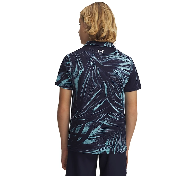 Under Armour Boys' 6-20 Matchplay Printed Polo Two Button Pocket Shirt