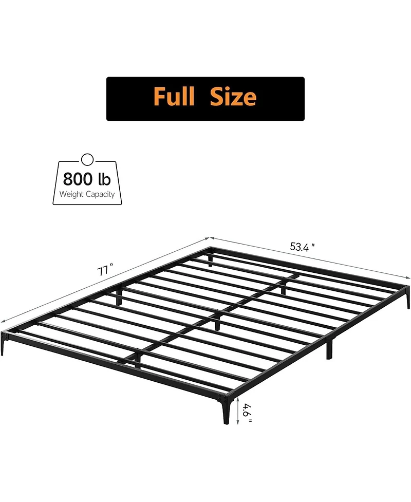 gaomon 6 Inch Full Low Profile Metal Platform Bed Frame- Heavy Duty Steel Slat- Easy Assembly