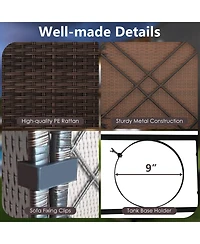 Gymax Set of 7 Patio Furniture 40000 Btu Gas Fire Pit Table Propane Tank Cover