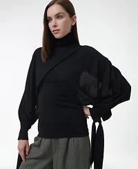 Leem Women's Layered Butterfly Sleeve Knitted Sweater