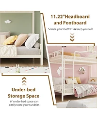 gaomon Over Twin Metal Bunk Bed with Ladder Guardrails Heavy Duty 400 Lbs No Box Spring Easy Assembly