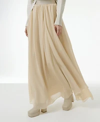 Leem Women's Elasticated Waist Asymmetric Skirt