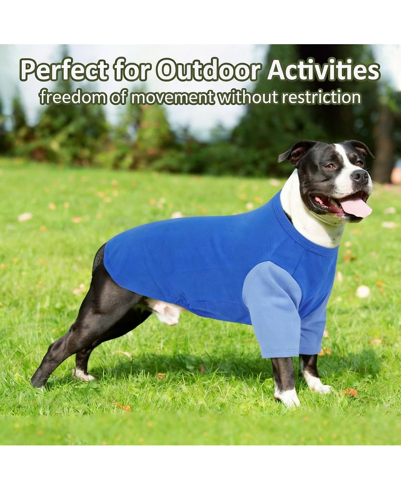 Aronkl 2 Pack Breathable Cotton Spandex Dog T-shirts for Year-Round Comfort