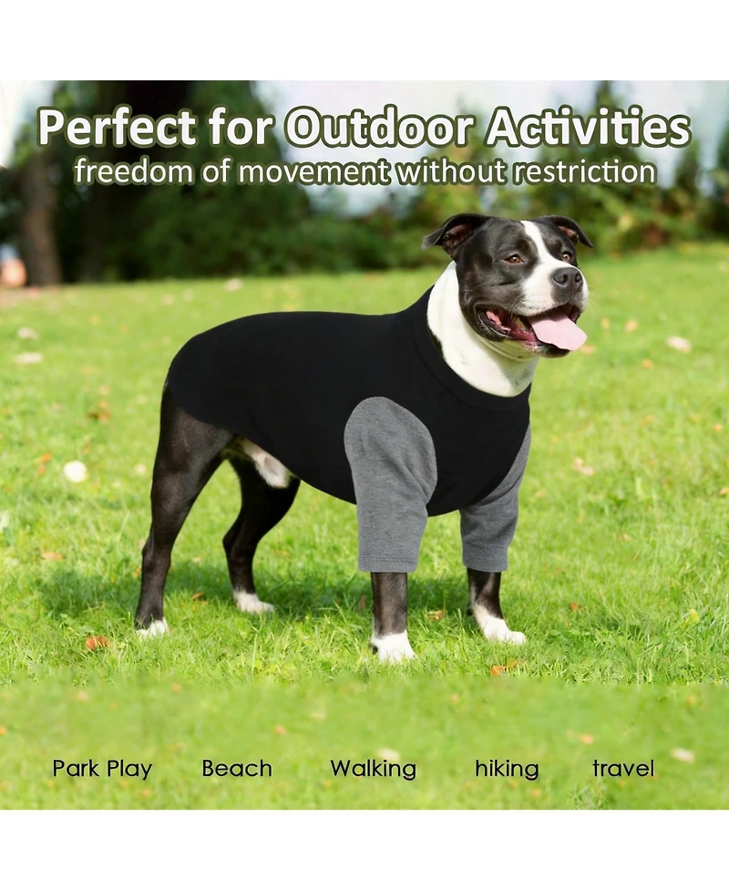 Aronkl 2 Pack Breathable Cotton Spandex Dog T-shirts for Year-Round Comfort