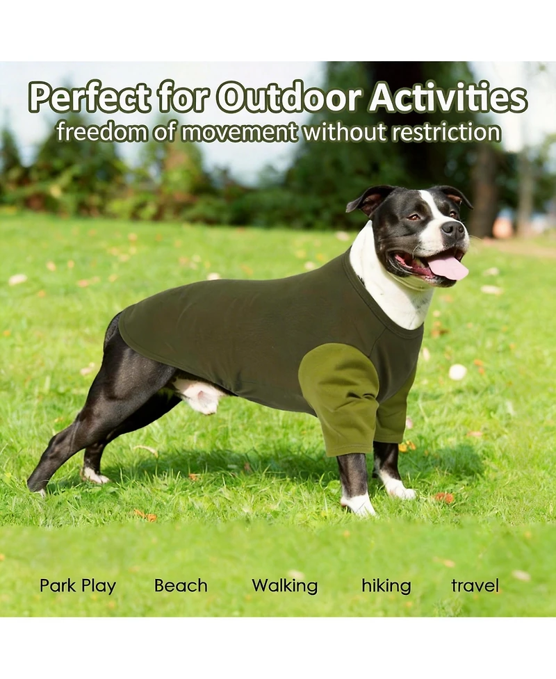 Aronkl 2 Pack Breathable Cotton Spandex Dog T-shirts for Year-Round Comfort