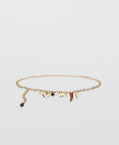 Mango Women's Hanging Pieces Metal Belt