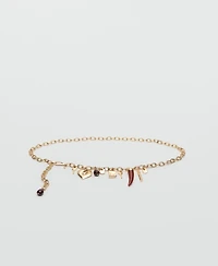 Mango Women's Hanging Pieces Metal Belt