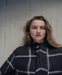 Mango Women's Check Pattern and Foulard Collar Blouse