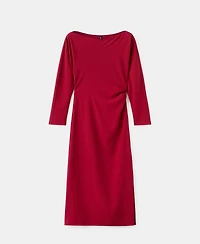 Mango Women's Boat-Neck Ruched Dress