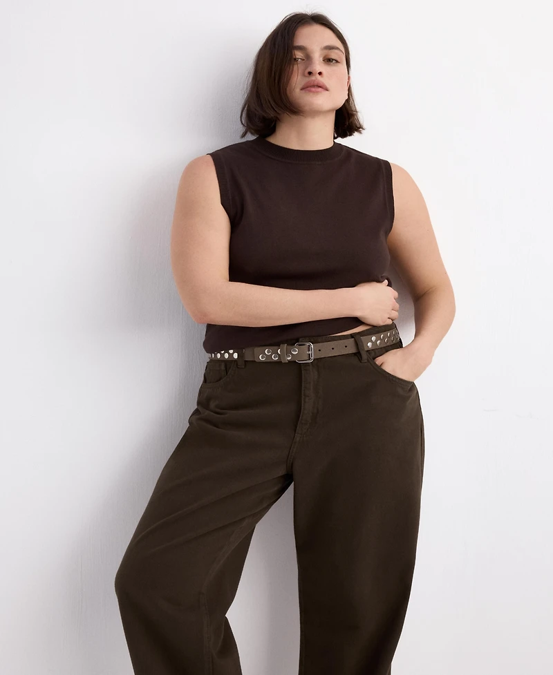 Mango Women's Danila High-Waisted Wide Leg Jeans