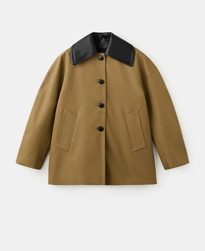 Mango Women's Faux Leather Effect Trench Coat