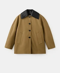 Mango Women's Faux Leather Effect Trench Coat