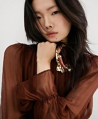 Mango Women's Chiffon Panel Dress