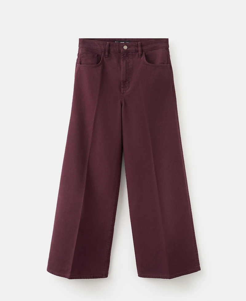 Mango Women's High-Waisted Wide Leg Jeans