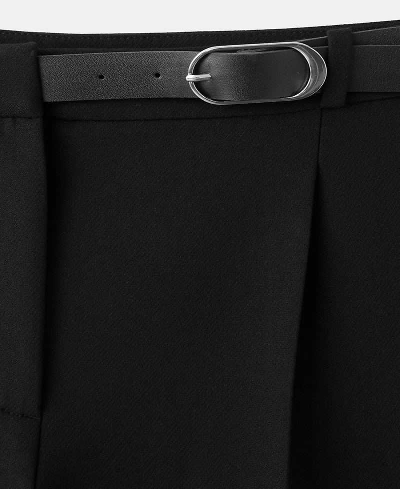 Mango Women's Belt Straight-Fit Pants