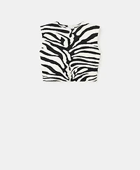 Mango Women's Zebra Print Knit Top