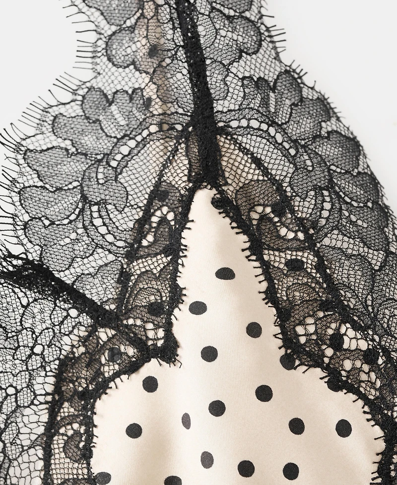 Mango Women's Polka Dots Lace Top