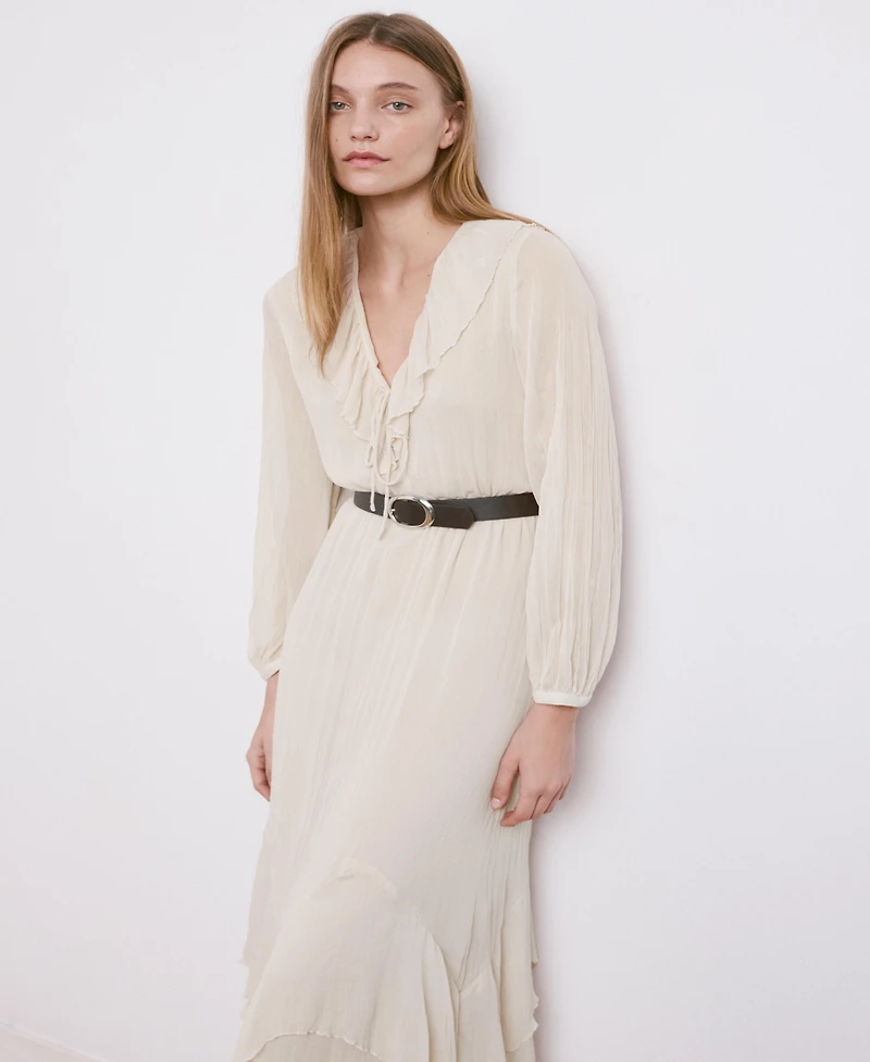 Mango Women's Long Ruffled Dress