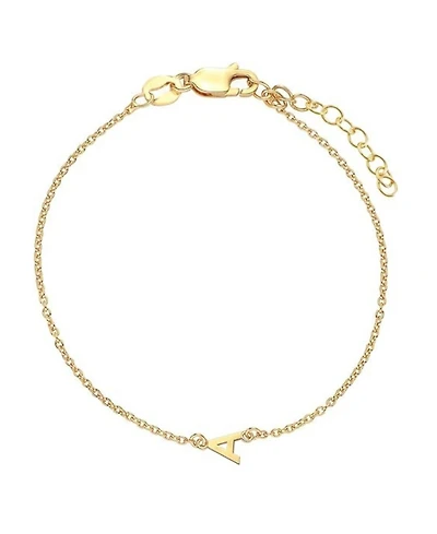Inez Initial Bracelet/Anklet - 18K Gold Plated Sterling Silver
