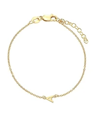 Inez Initial Bracelet/Anklet - 18K Gold Plated Sterling Silver