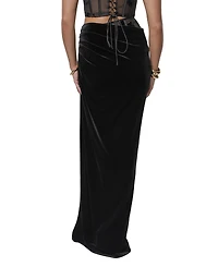 Jluxlabel Women's Velvet And Lace Maxi Skirt