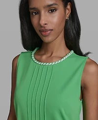 Karl Lagerfeld Paris Women's Crew Neck Sleeveless Blouse